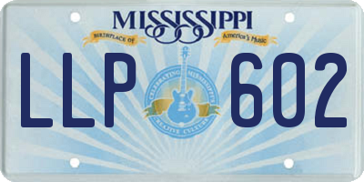 MS license plate LLP602
