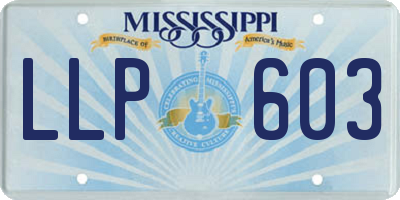 MS license plate LLP603