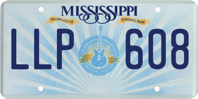 MS license plate LLP608