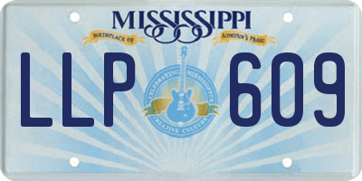 MS license plate LLP609