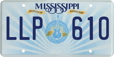 MS license plate LLP610