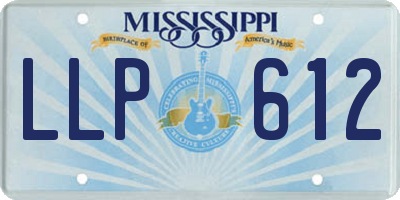 MS license plate LLP612