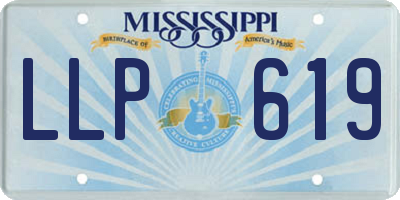 MS license plate LLP619