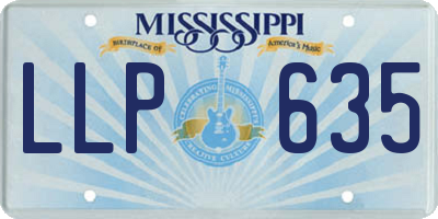 MS license plate LLP635