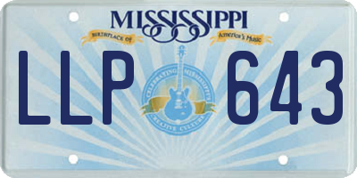MS license plate LLP643