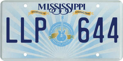 MS license plate LLP644