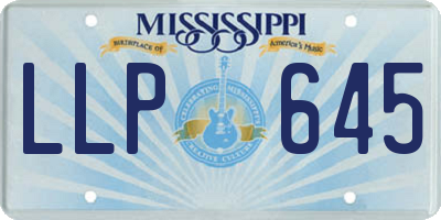 MS license plate LLP645