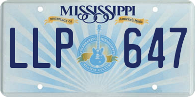MS license plate LLP647