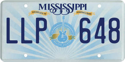 MS license plate LLP648