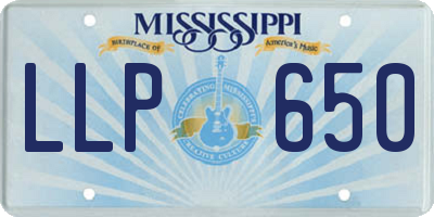 MS license plate LLP650