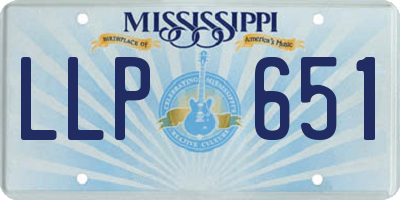 MS license plate LLP651