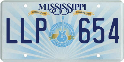 MS license plate LLP654