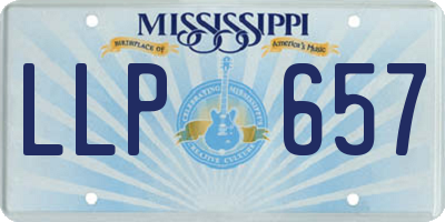 MS license plate LLP657