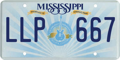 MS license plate LLP667