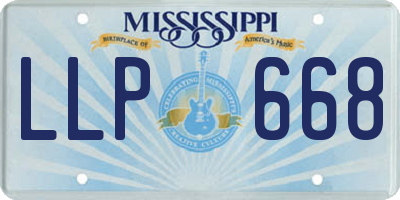 MS license plate LLP668