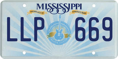 MS license plate LLP669