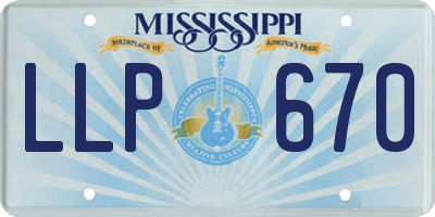 MS license plate LLP670
