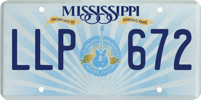 MS license plate LLP672