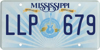 MS license plate LLP679