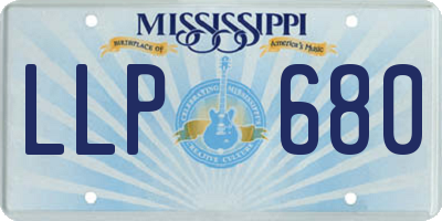 MS license plate LLP680