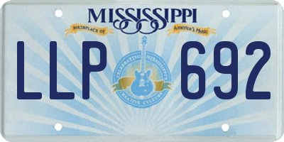 MS license plate LLP692