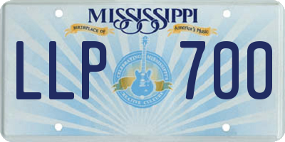 MS license plate LLP700