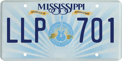 MS license plate LLP701