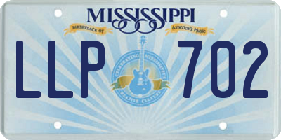 MS license plate LLP702