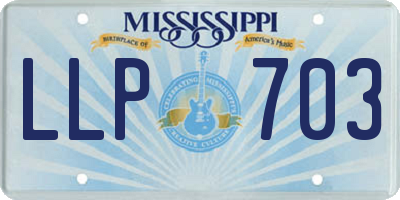 MS license plate LLP703