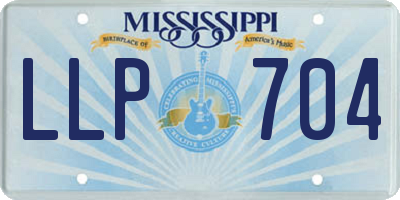 MS license plate LLP704