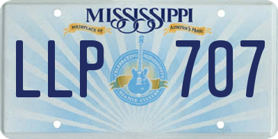 MS license plate LLP707