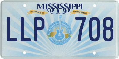 MS license plate LLP708