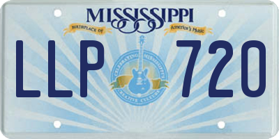 MS license plate LLP720