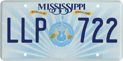 MS license plate LLP722