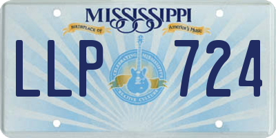 MS license plate LLP724