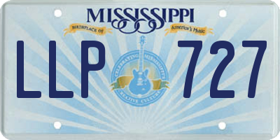 MS license plate LLP727