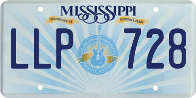 MS license plate LLP728