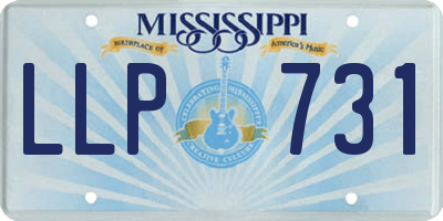 MS license plate LLP731