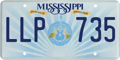 MS license plate LLP735