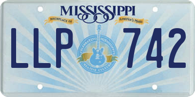 MS license plate LLP742