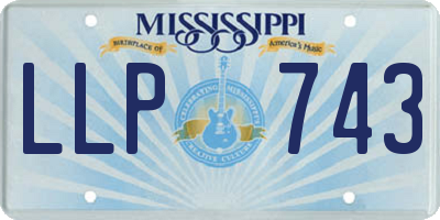 MS license plate LLP743