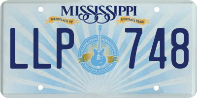 MS license plate LLP748