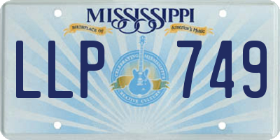 MS license plate LLP749