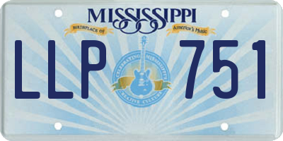 MS license plate LLP751