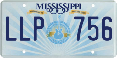 MS license plate LLP756