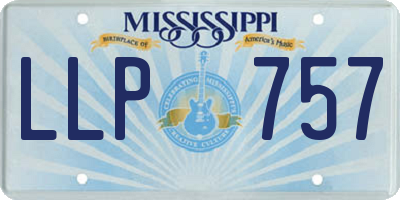 MS license plate LLP757