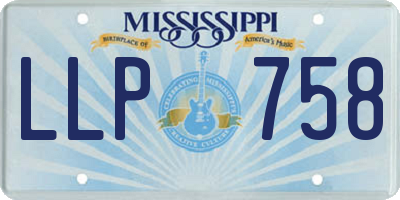 MS license plate LLP758