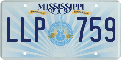 MS license plate LLP759