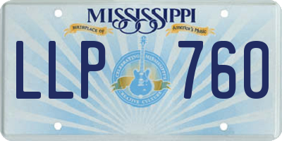 MS license plate LLP760