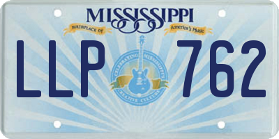 MS license plate LLP762